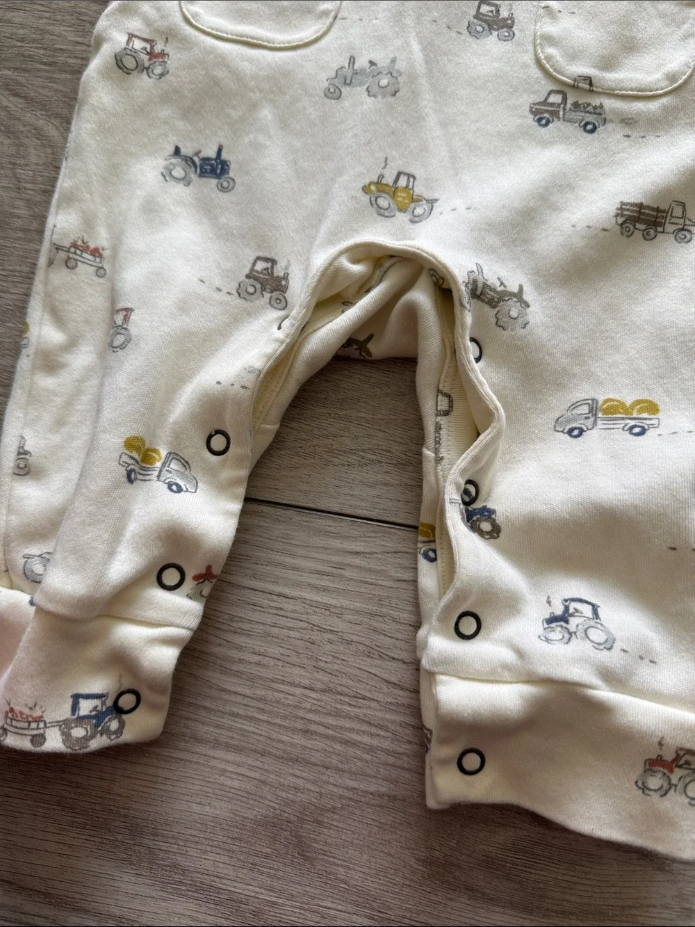 PEHR Henley Patch Pocket Romper Rush Hour 3-6 months